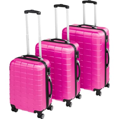 Kuffertsæt 3-dele hardcase - pink