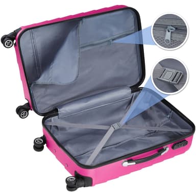 Kuffertsæt 3-dele hardcase - pink