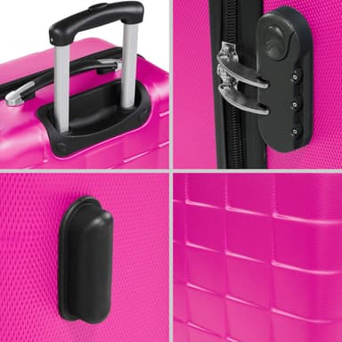 Kuffertsæt 3-dele hardcase - pink