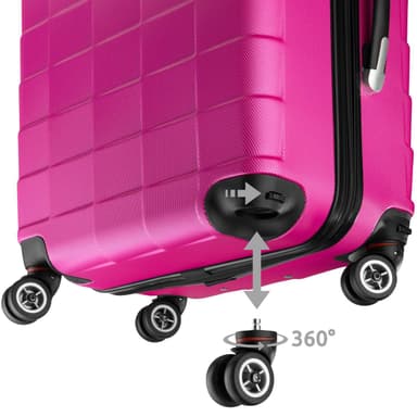 Kuffertsæt 3-dele hardcase - pink
