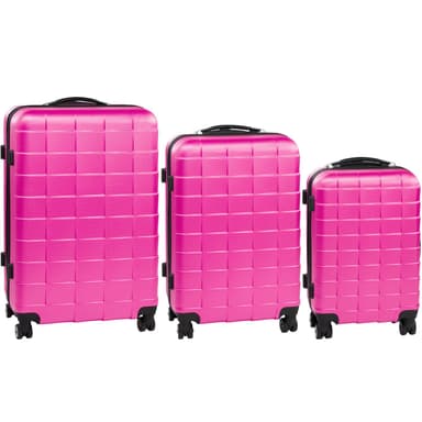 Kuffertsæt 3-dele hardcase - pink