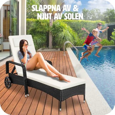 Polyrattan solseng - sort/brun