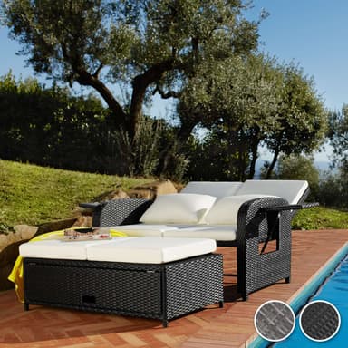 Rattan Havesofa Kreta - sort