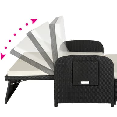 Rattan Havesofa Kreta - sort