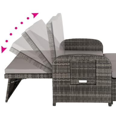Rattan Havesofa Kreta - grå