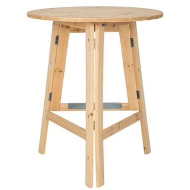 Højt cafebord i massivt træ Ø 78cm - brun
