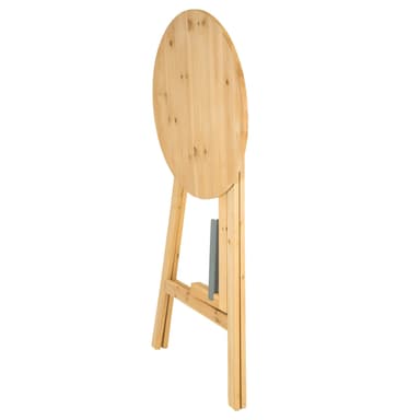Højt cafebord i massivt træ Ø 78cm - brun