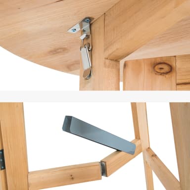 Højt cafebord i massivt træ Ø 78cm - brun