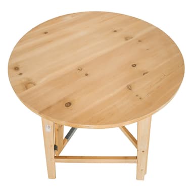 Højt cafebord i massivt træ Ø 78cm - brun
