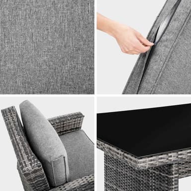Havemøbelsæt Miami med sofa - sort/grå