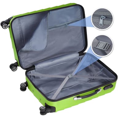 Kuffertsæt 3-dele hardcase - grøn