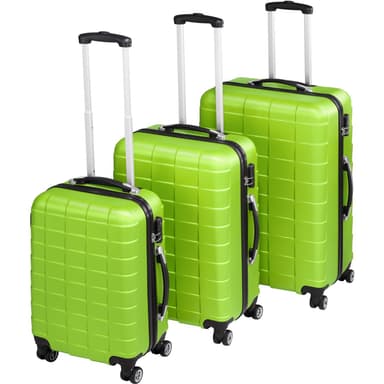 Kuffertsæt 3-dele hardcase - grøn