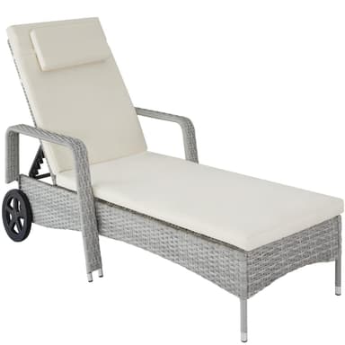 Polyrattan solseng - lysegrå