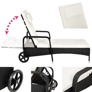 Polyrattan solseng - sort