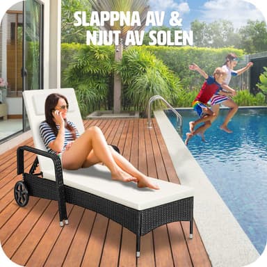 Polyrattan solseng - sort