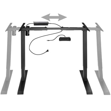 Hæve-sænke-stel elektrisk justering Piotr 85-129x65x71-121cm - sort