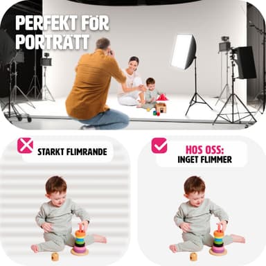 Studielys med softbox, stativ og transporttaske model 1 - sort