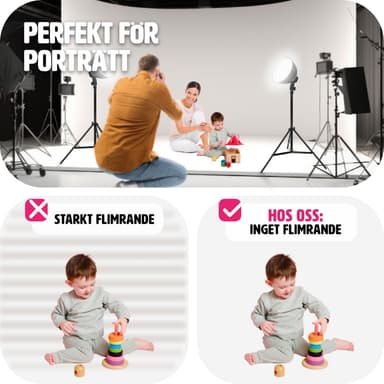 2 fotolys til digital og analog fotografering med pærer - sort