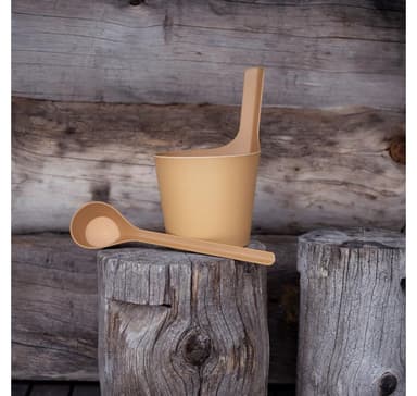 Sauna spand og øse RENTO PISARA BIO gul, 5L