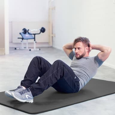Yogamåtte - 185 x 80 x 1,5 cm,sort