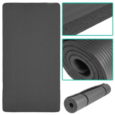 Yogamåtte - 185 x 80 x 1,5 cm,sort