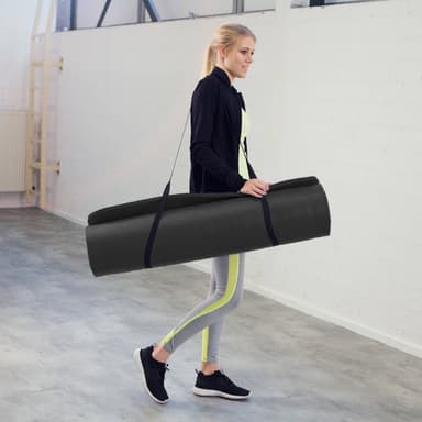 Yogamåtte - 185 x 80 x 1,5 cm,sort