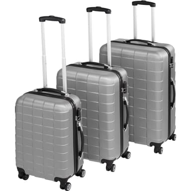 Kuffertsæt 3-dele hardcase - sølv