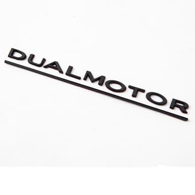 #34:Dual Motor#34: logo i mat sort - Tesla 3/Y