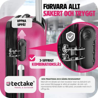 Rejsekuffertsæt hardcase - pink