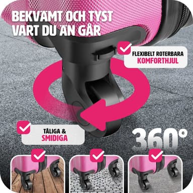 Rejsekuffertsæt hardcase - pink