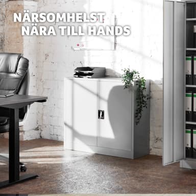 Låsbart arkivskab med 2 hylder 90x40x90 cm - grå