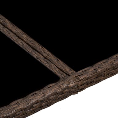 Polyrattan havemøbelsæt 6 stole og bord - antikbrun