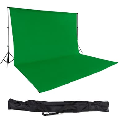 Stativsystem til fotobaggrund 3x6m med taske - grøn