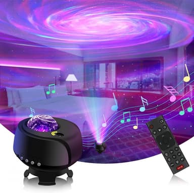 Galaxy Projector Fantasy Aurora - Stjerneprojektor med BT-højttaler, lyssensor og 360° rotation