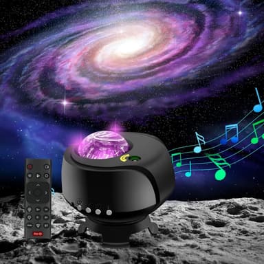 Galaxy Projector Fantasy Aurora - Stjerneprojektor med BT-højttaler, lyssensor og 360° rotation