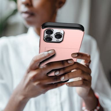 SKALO iPhone 16 Pro Armor Cover kortholder - Rosa guld