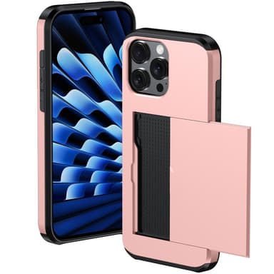 SKALO iPhone 16 Pro Armor Cover kortholder - Rosa guld