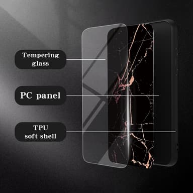 SKALO iPhone 16 Pro Marmor hærdet glas TPU Cover - #4