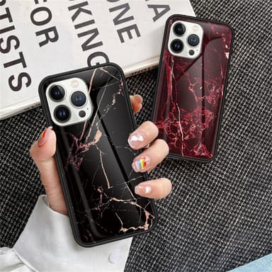 SKALO iPhone 16 Pro Marmor hærdet glas TPU Cover - #4