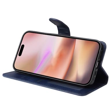 SKALO iPhone 16 Plus PU-læder Pungetui - Blå