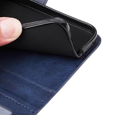 SKALO iPhone 16 Plus PU-læder Pungetui - Blå