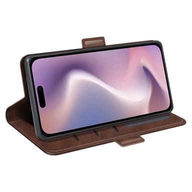 SKALO iPhone 16 Pro Premium Wallet Flip Cover - Brun