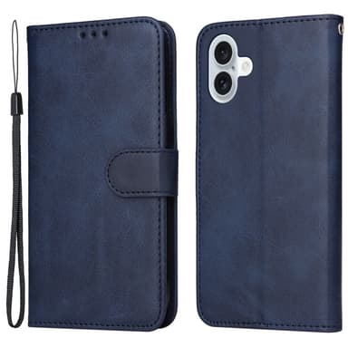 SKALO iPhone 16 Plus PU-læder Pungetui - Blå