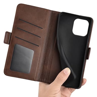 SKALO iPhone 16 Pro Premium Wallet Flip Cover - Brun