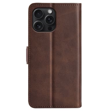 SKALO iPhone 16 Pro Premium Wallet Flip Cover - Brun