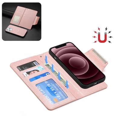 SKALO iPhone 16 Pro DOLIZMA 2 i 1 magnetisk pungetui - Rosa guld