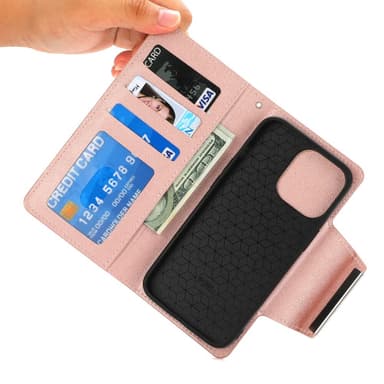 SKALO iPhone 16 Pro DOLIZMA 2 i 1 magnetisk pungetui - Rosa guld