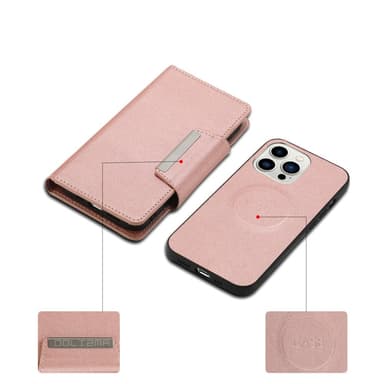 SKALO iPhone 16 Pro DOLIZMA 2 i 1 magnetisk pungetui - Rosa guld