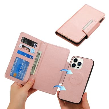 SKALO iPhone 16 Pro DOLIZMA 2 i 1 magnetisk pungetui - Rosa guld