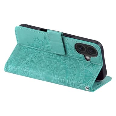 SKALO iPhone 16 Mandala Flip Cover - Turkis